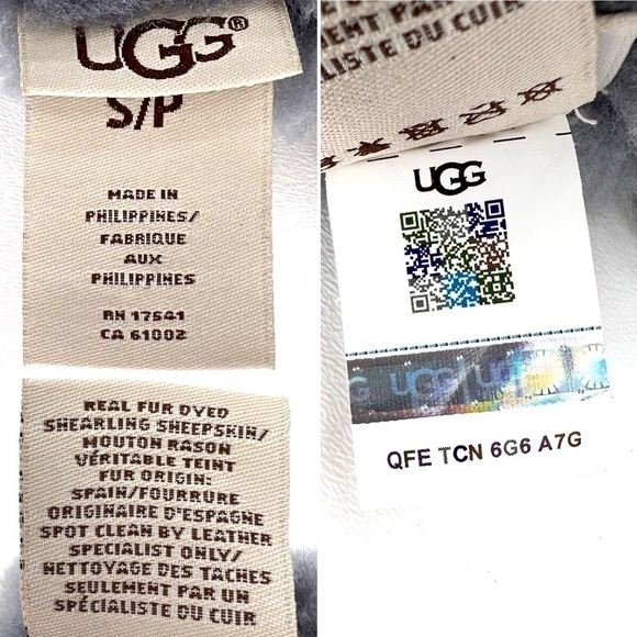 Ugg Women’s Suede Shearling Suede Gloves Size Small Perforated Gray Tech New NWT - Picture 4 of 7